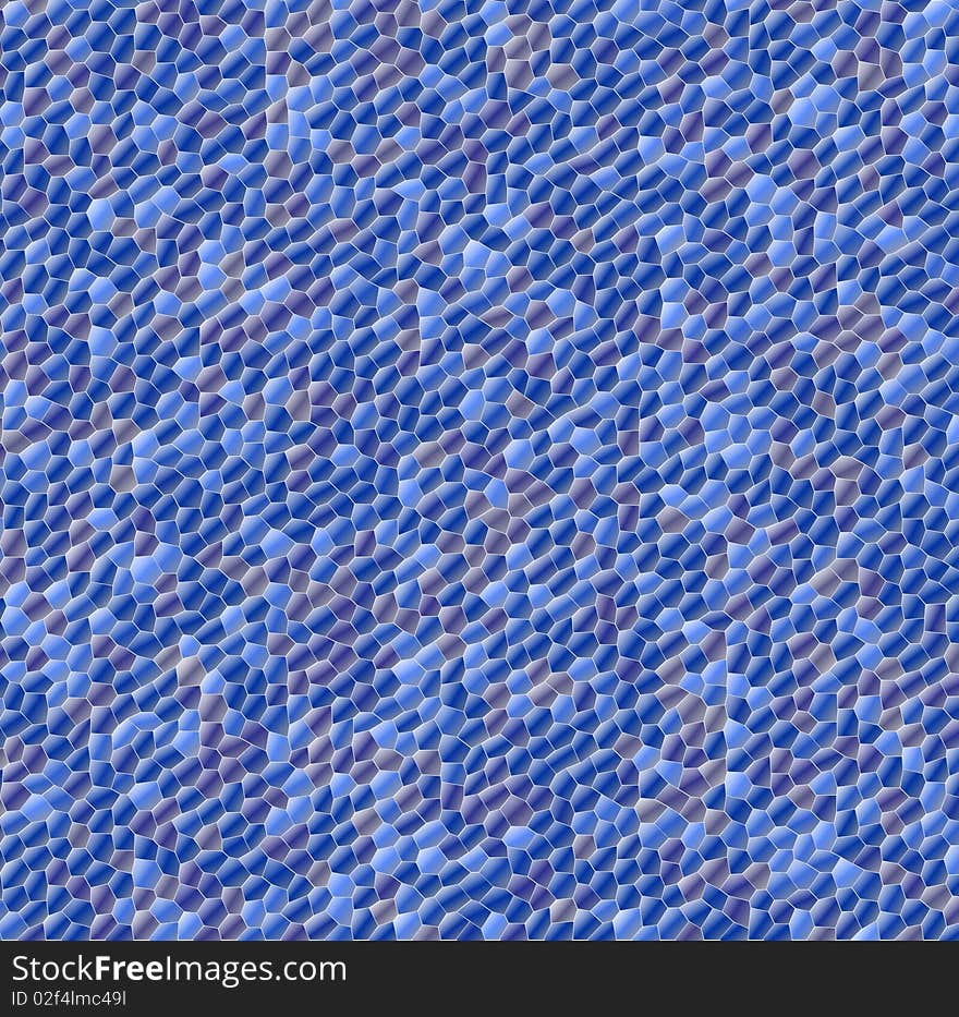 Abstract Mosaic In Blue