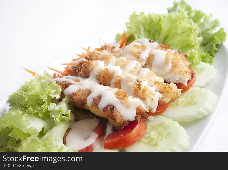 Fried Fish Salad