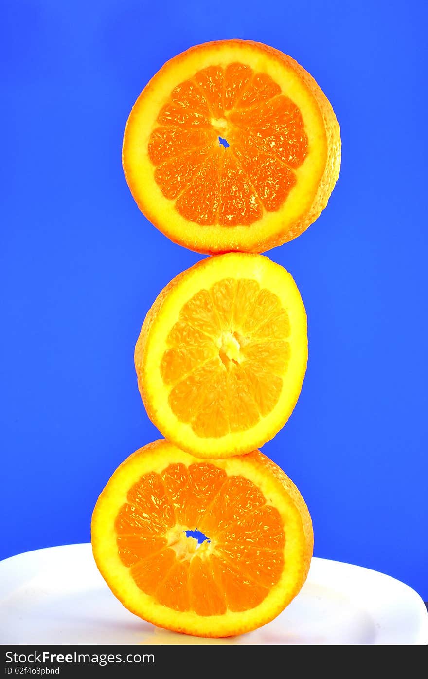 Orange Against The Blue Background