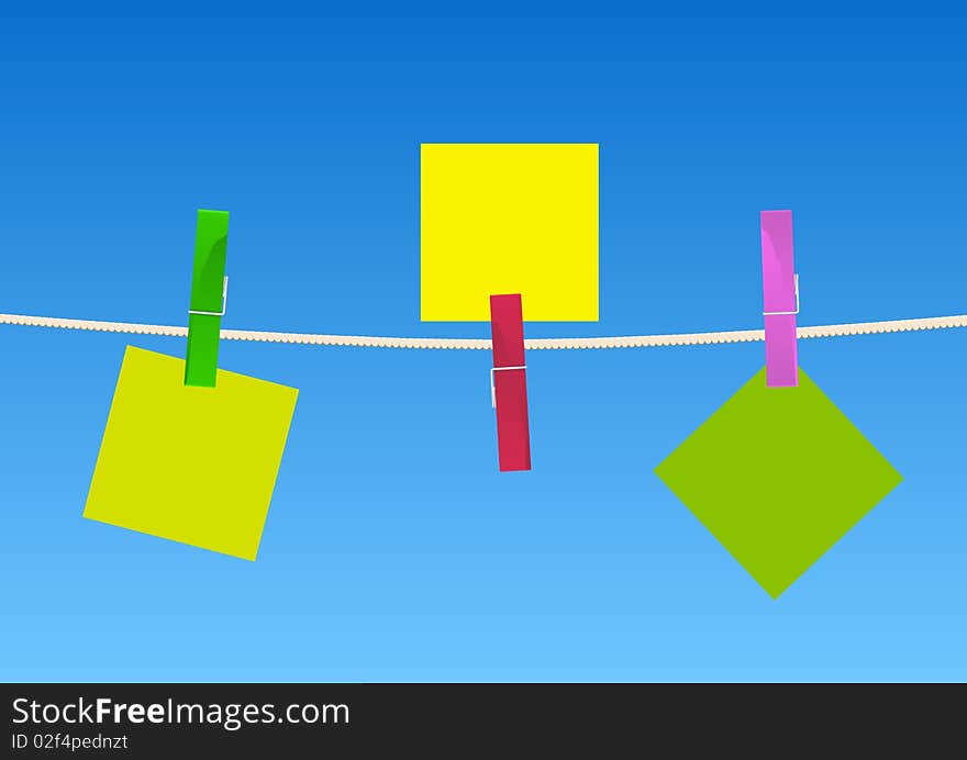 Illustration of clothespins and Color NoteList