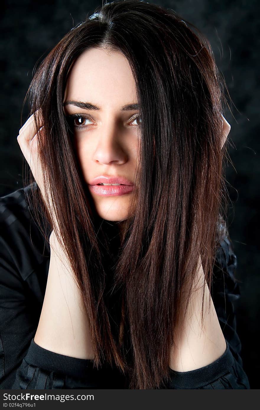 Beautiful  sensual woman  posing, studio shot