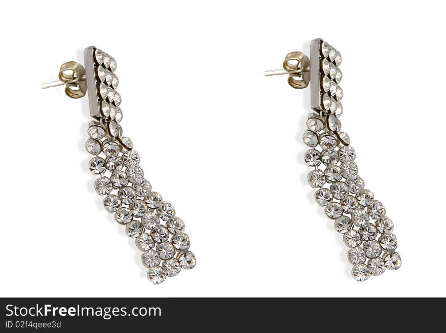 Earrings with crystals.