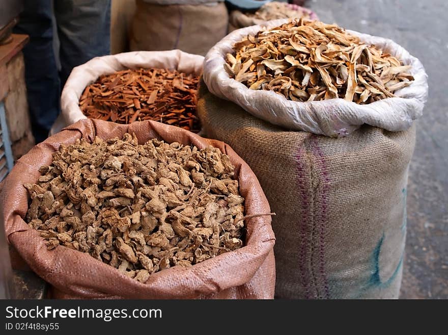 Indian spices at the market