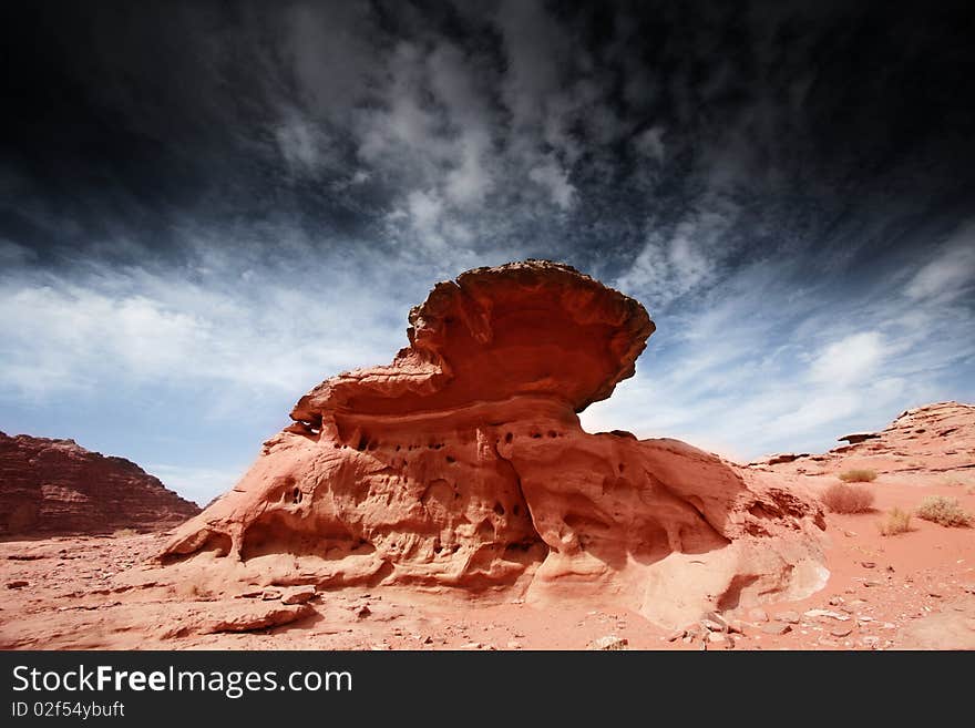 Desert Wadi Rum in Jordan