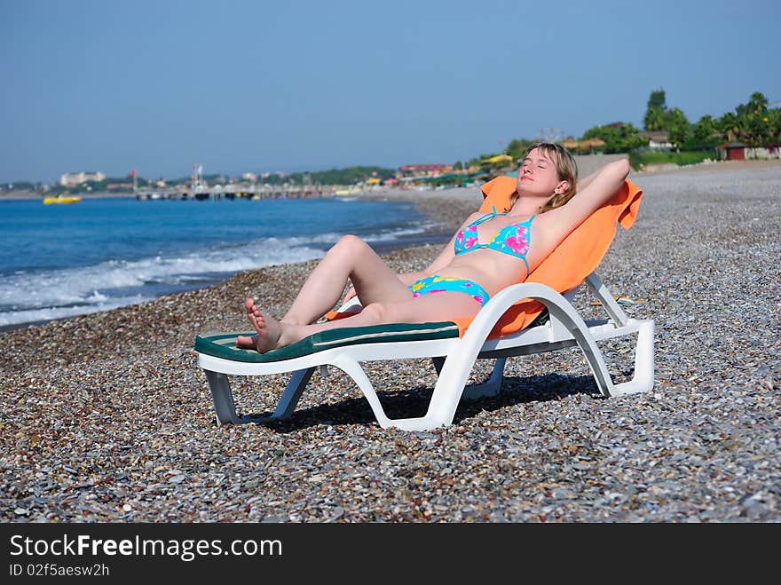 The girl on a beach