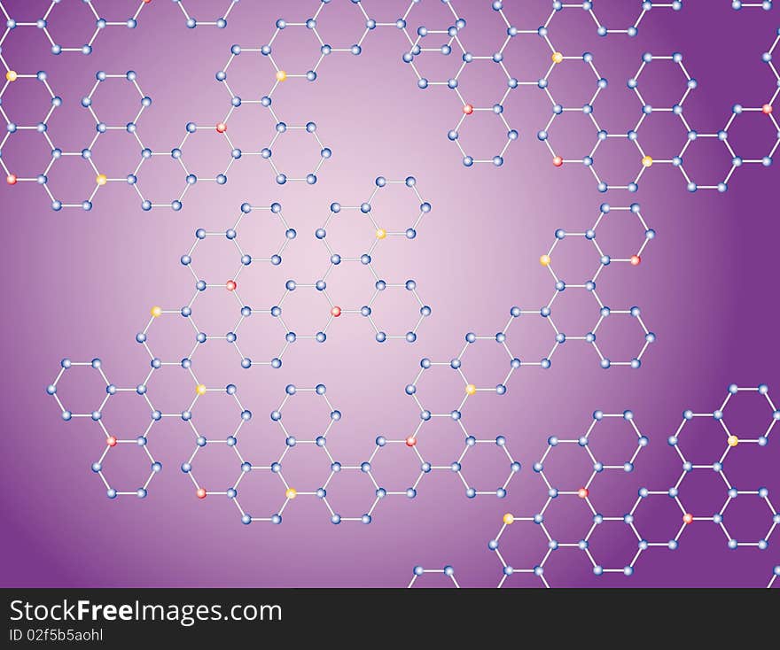 Abstract background of the molecules