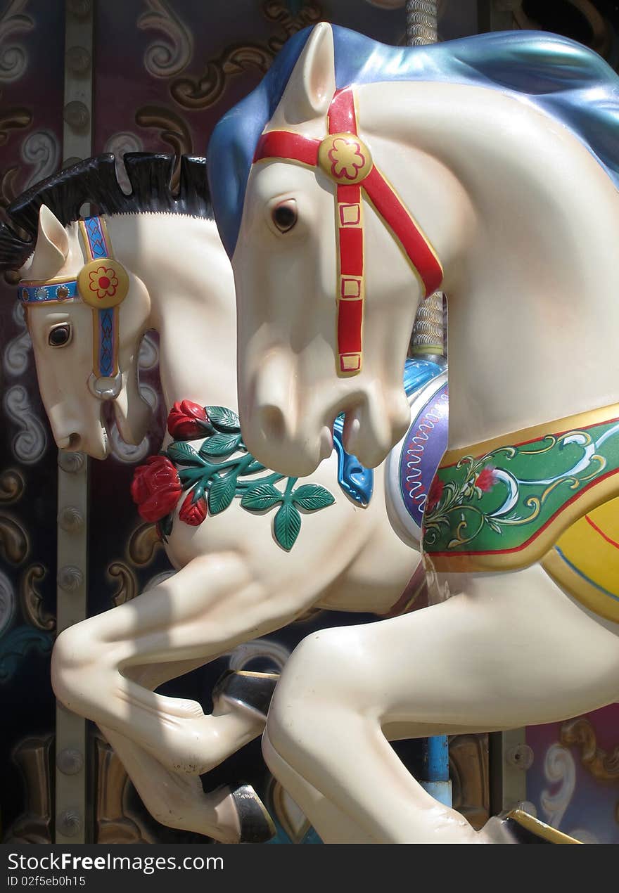 Toy horses on the carousel