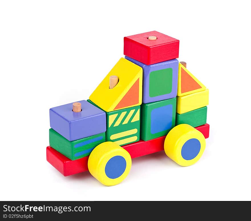 Colourful wooden toy on white background. Colourful wooden toy on white background