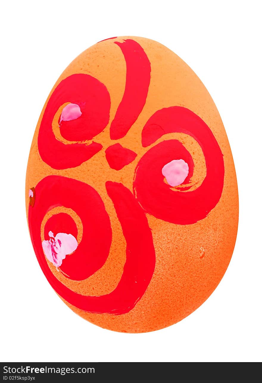 Painted colorful Easter eggs isolated on the white background