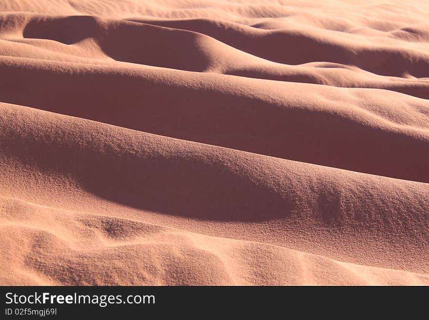 Dune in Wadi Run, desert in Jordan, south of Petra. Dune in Wadi Run, desert in Jordan, south of Petra.