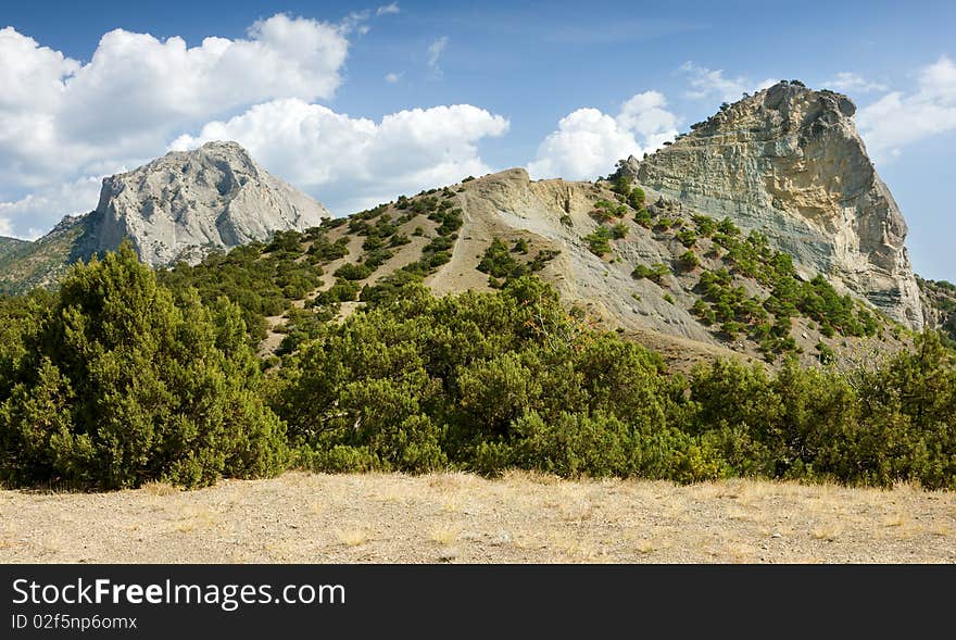 Mountain over New World town, Crimea. Mountain over New World town, Crimea.