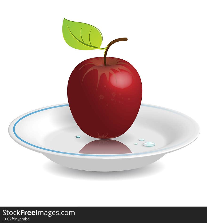 Apple on saucer