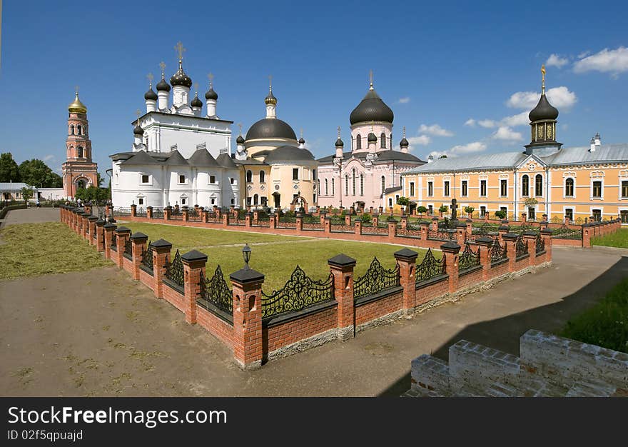 Temples and buildings inside the monastery, sunny day, Russia,. Temples and buildings inside the monastery, sunny day, Russia,