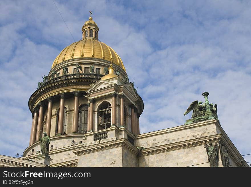 Cupola of St. Isaac cathedral in St.Petersburg