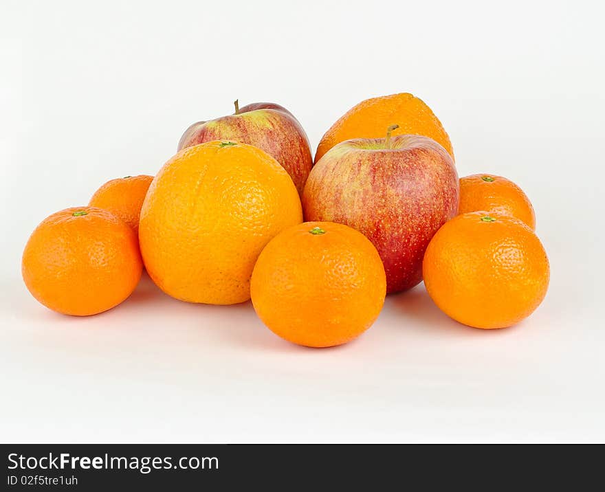 Fresh apples, oranges and tangerines. Fresh apples, oranges and tangerines