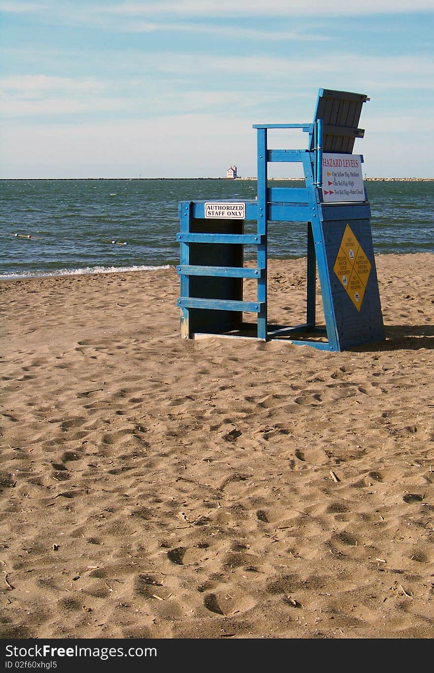 Lifeguard chair on beach