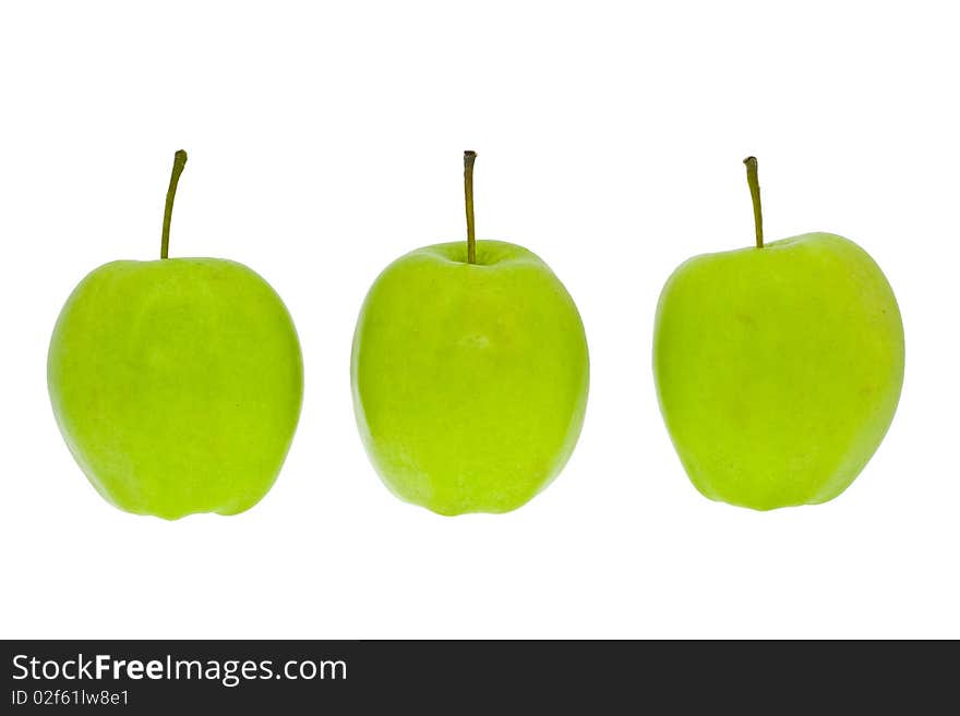 Three green apple golden