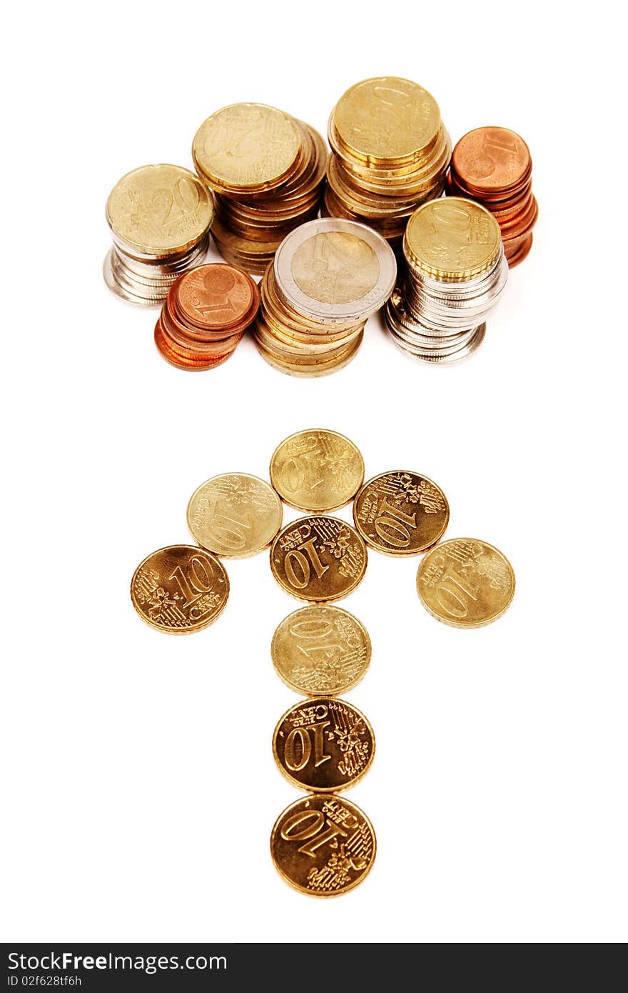 Coins isolated on white background