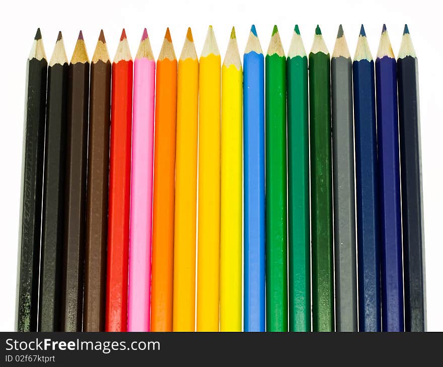 Color pencils isolated on a white