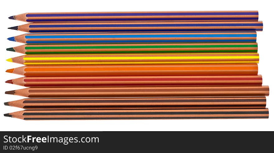 Color pencils isolated on a white