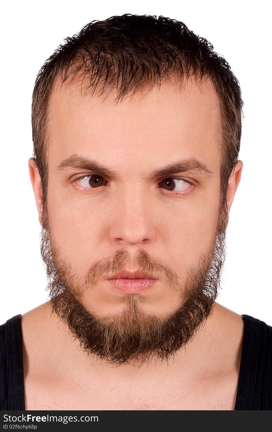 Series - Facial expressions of young man isolated on white background