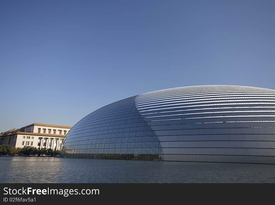 Perspective Of National Grand Theater In Beijing