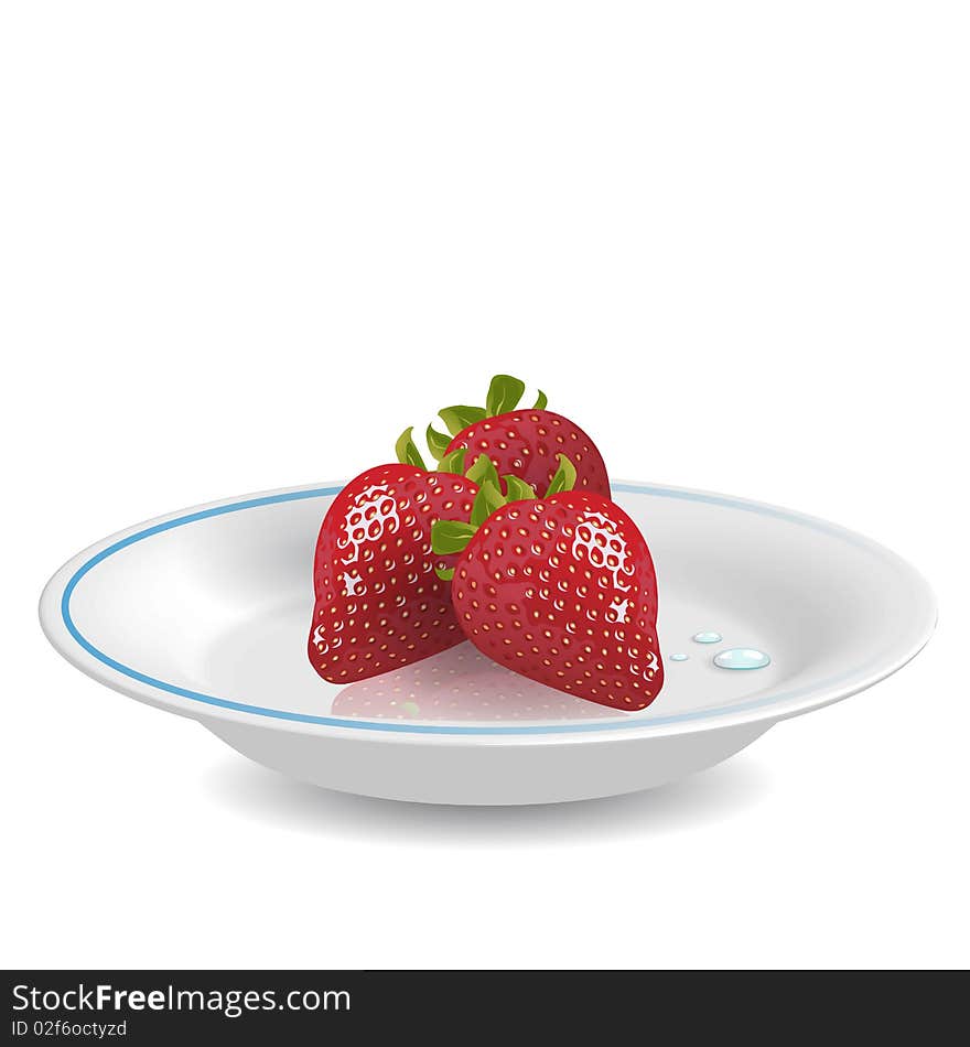 Strawberry on saucer