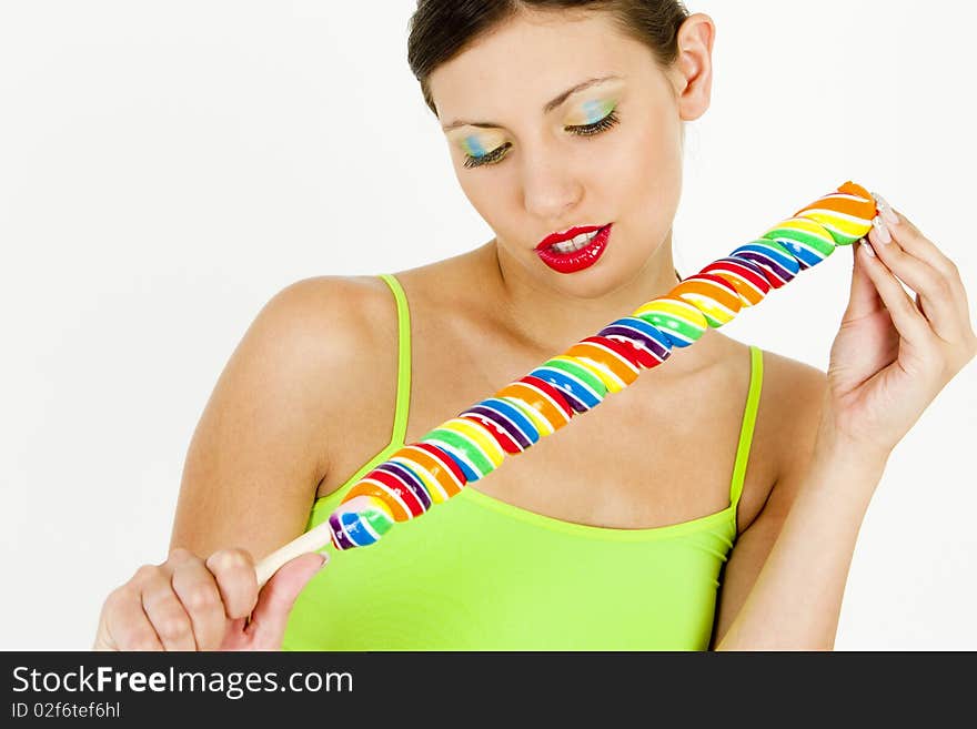 Woman with a lollypop