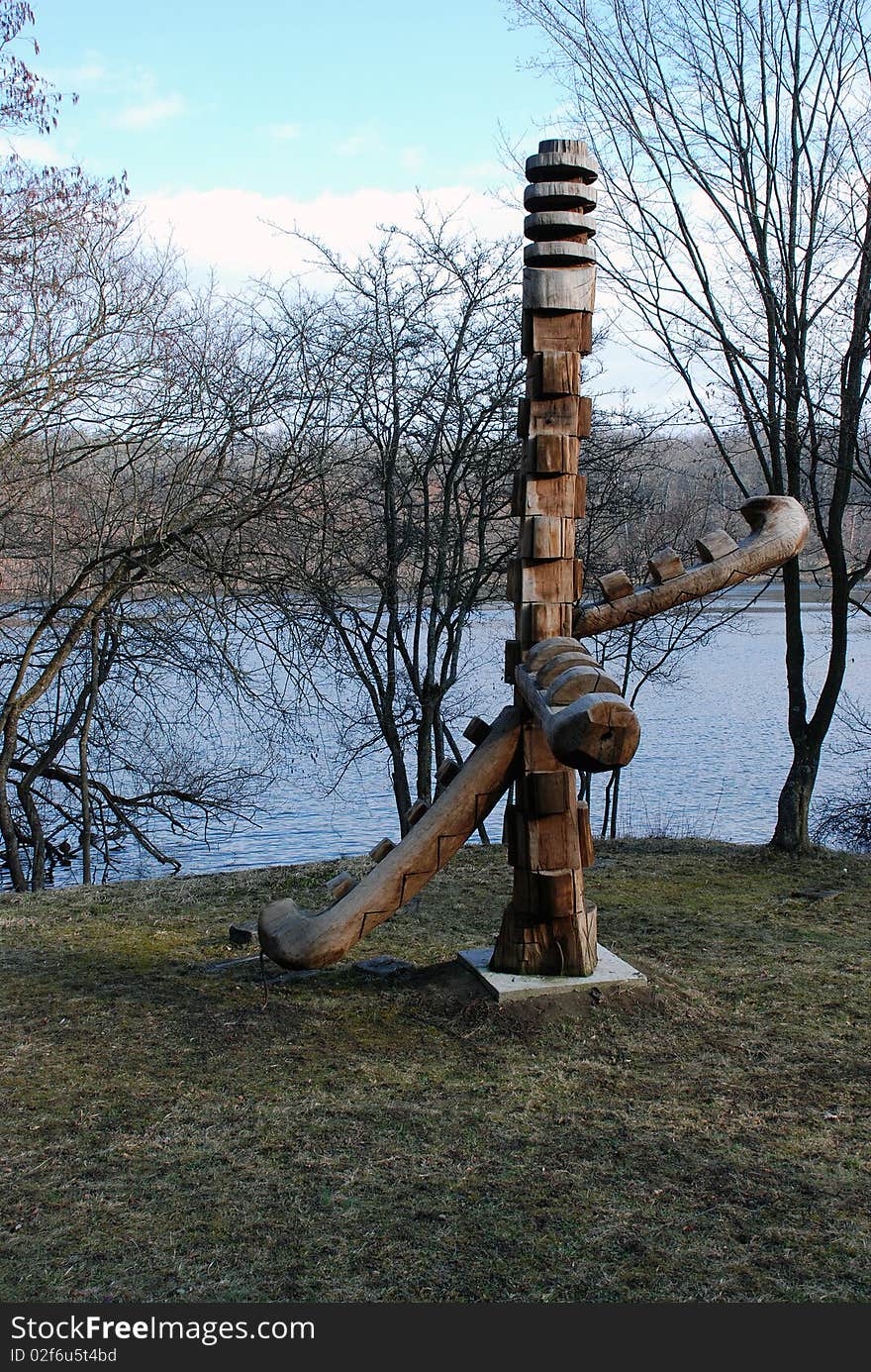 Wood sculpture in Sibiu Romania