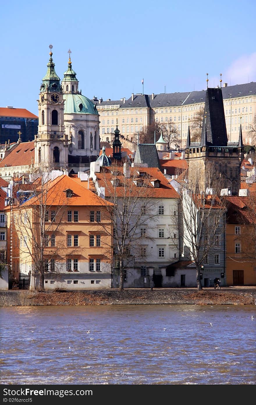 Early Spring in Prague - the view on Prague St. Nicholas' Cathedral