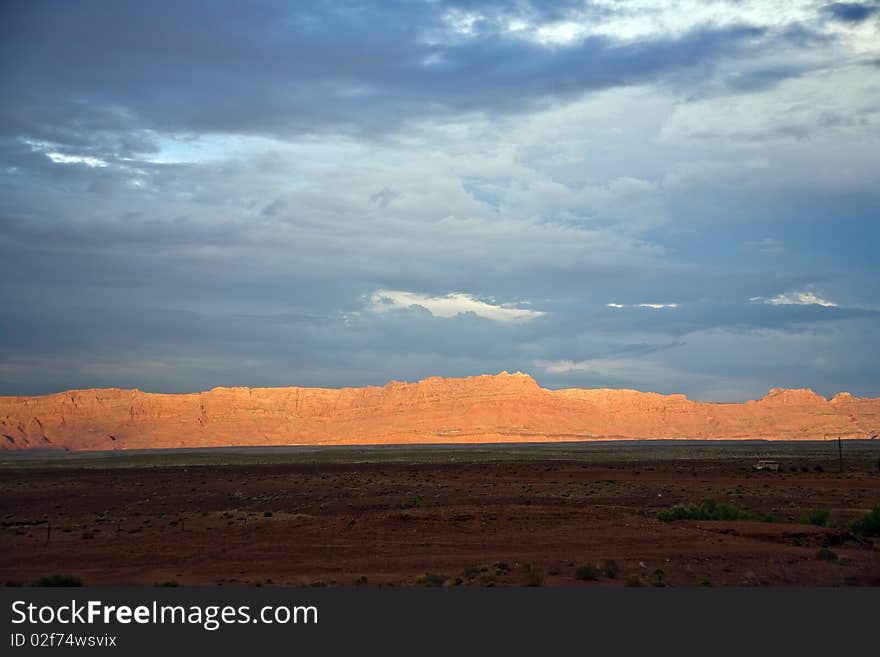 Range in spectacular sunset light