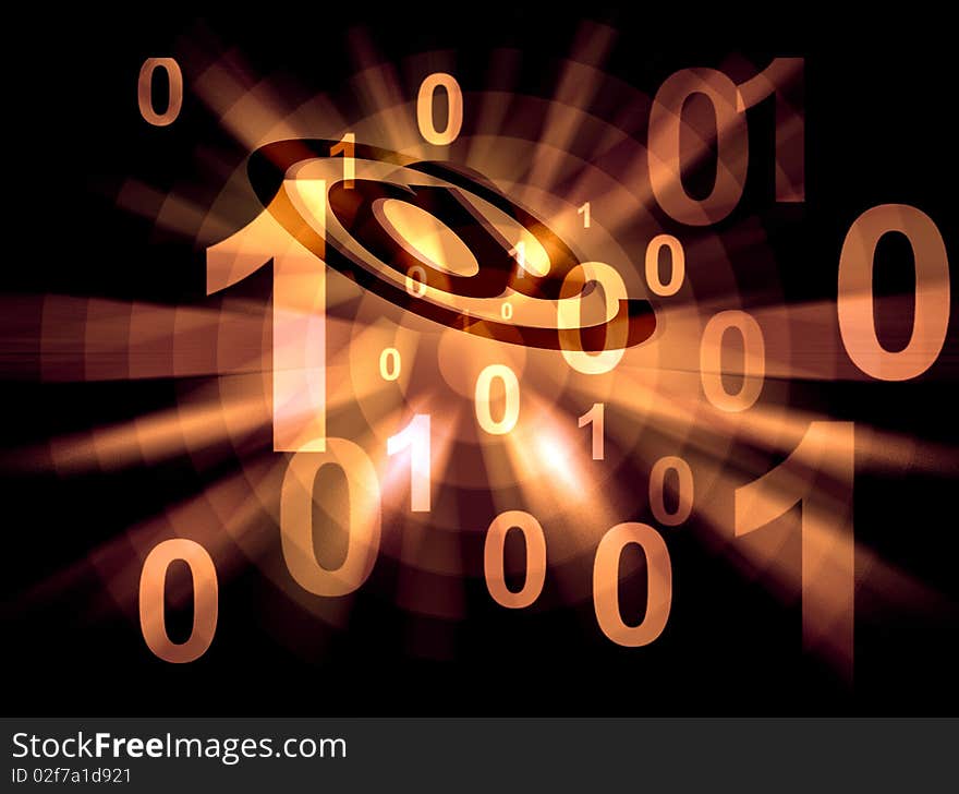 Email symbol wyth binary numbers background. Email symbol wyth binary numbers background