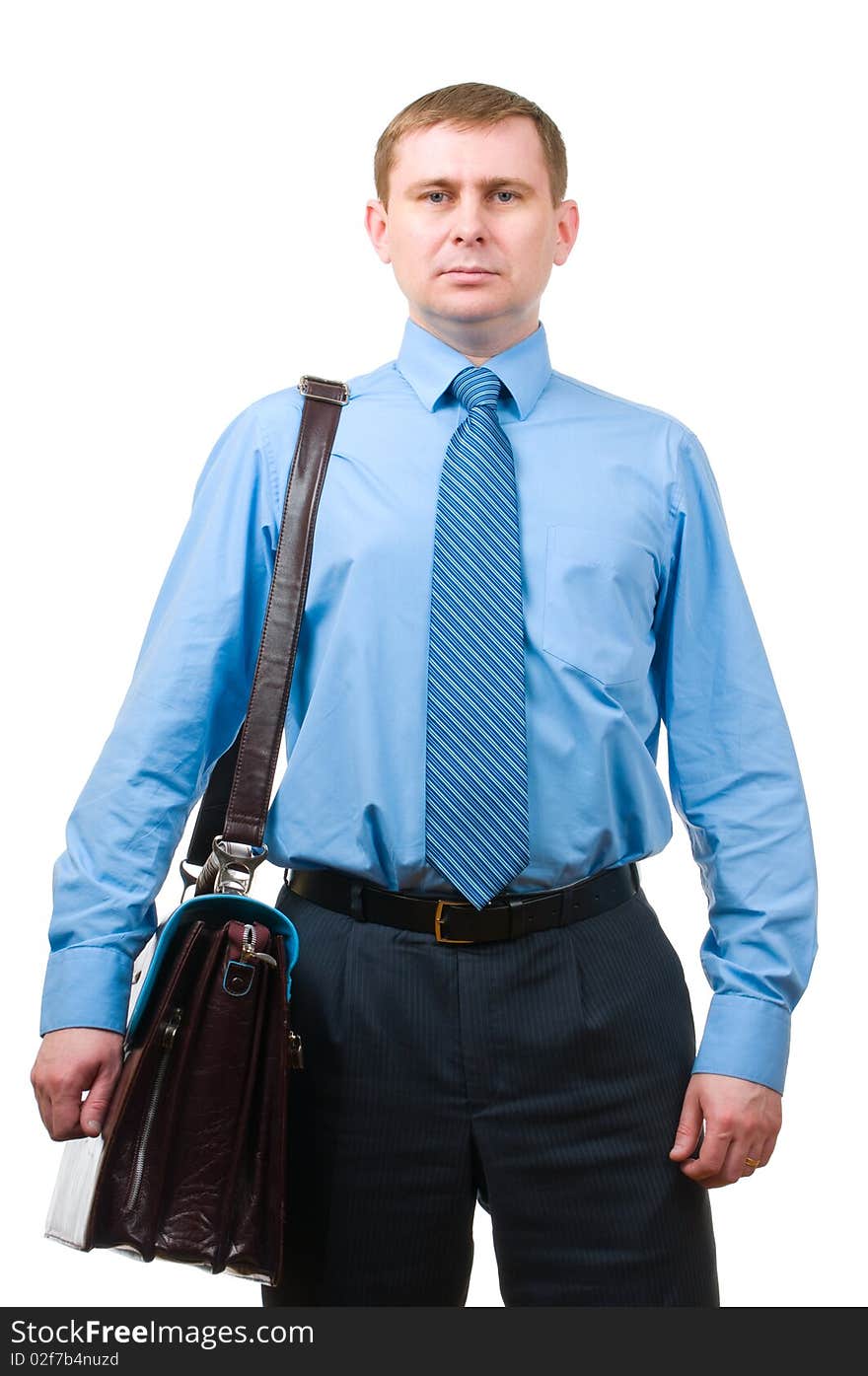 Businessman with leather briefcase