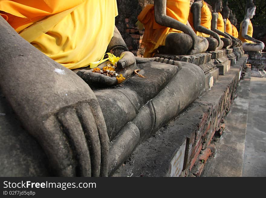 Hand of Buddha in the temple. Hand of Buddha in the temple