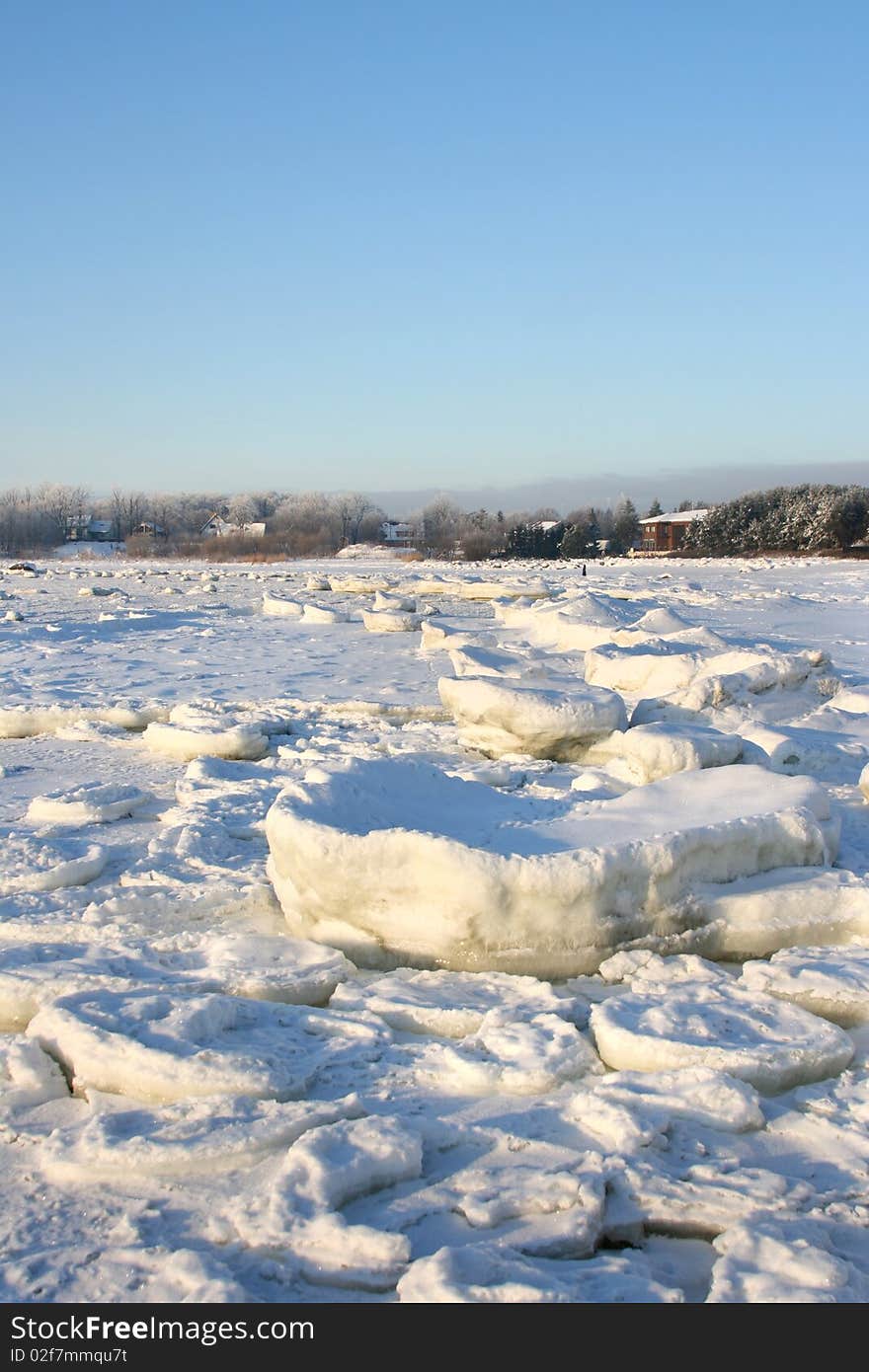 Winter Landscape On Baltic Sea