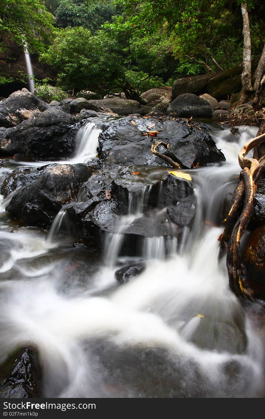 Charming water fall in the Thailand