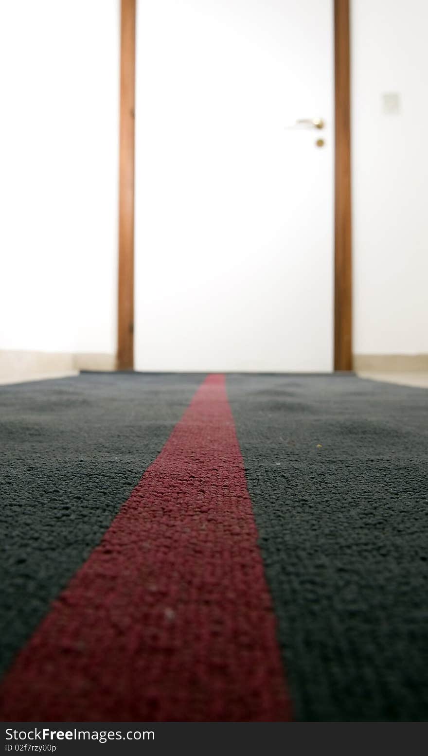 Red line on a rug. Red line on a rug