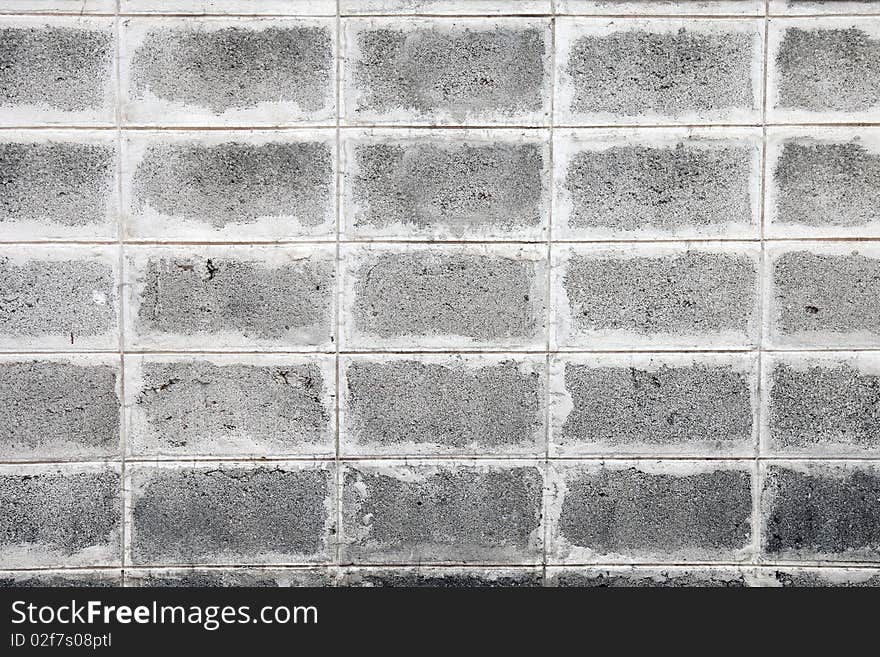 Grey brick cement wall texture & background. Grey brick cement wall texture & background