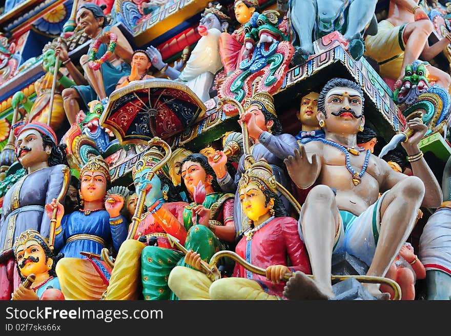 Closeup picture of Hindu gods. Closeup picture of Hindu gods