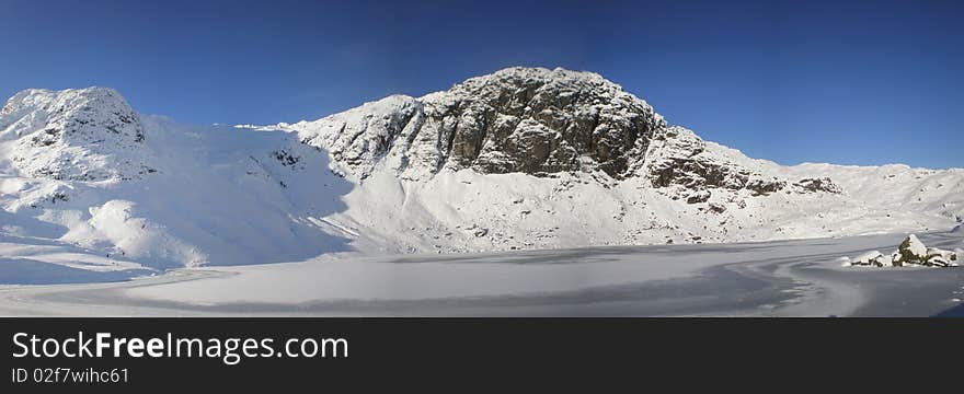 Frozen Stickle Tarn Lake District