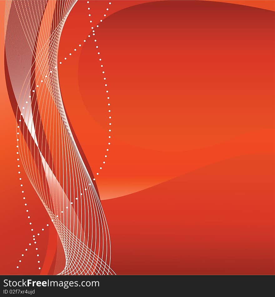 Abstract red background with waves