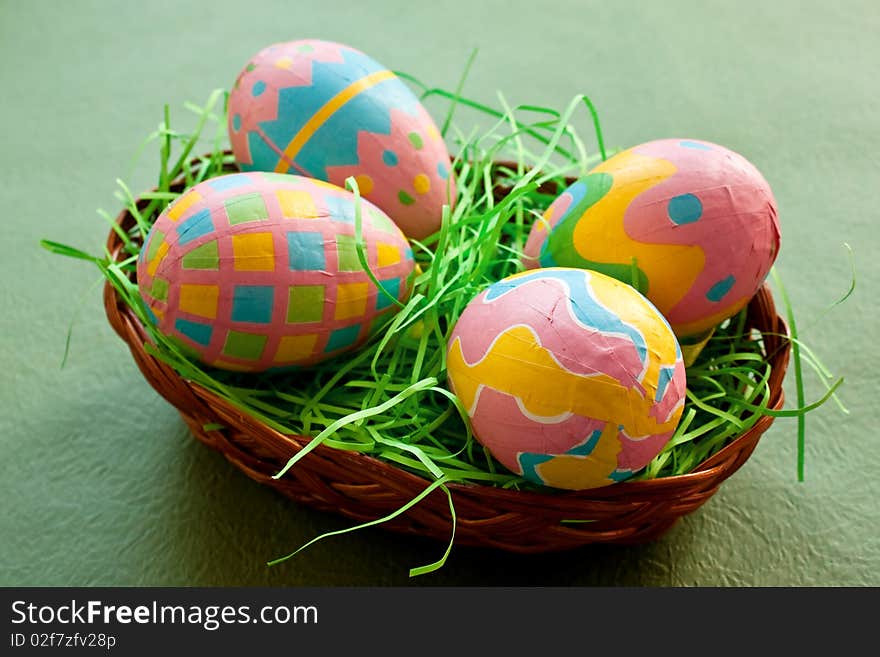 Easter eggs in a basket