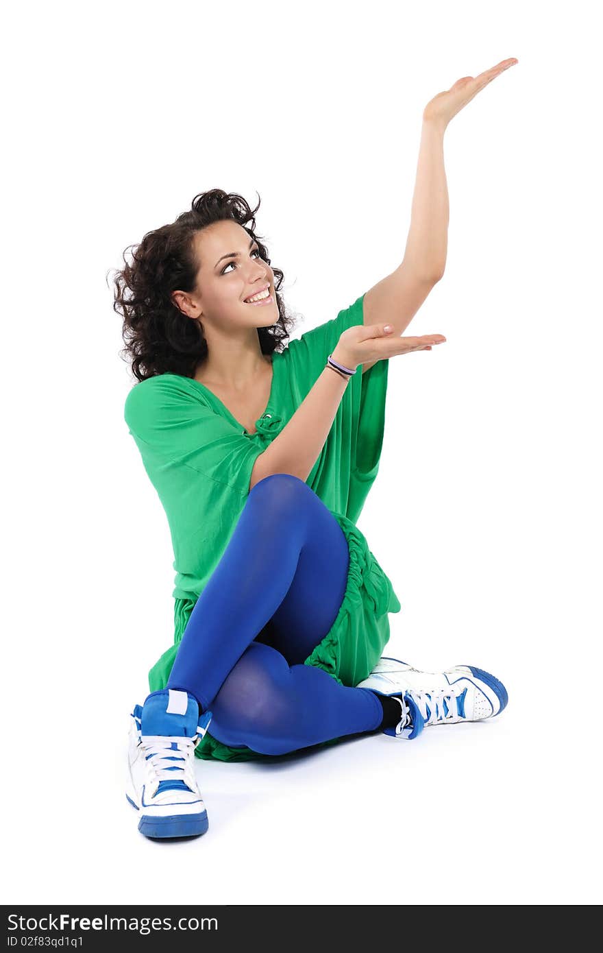 Female dancer posing isolated on a white background