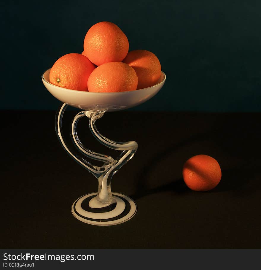 Still-life from fruit oranges