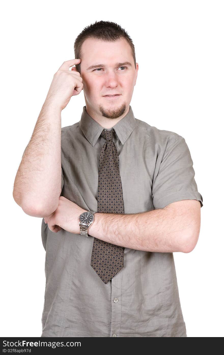 Young adult man over white background. Young adult man over white background