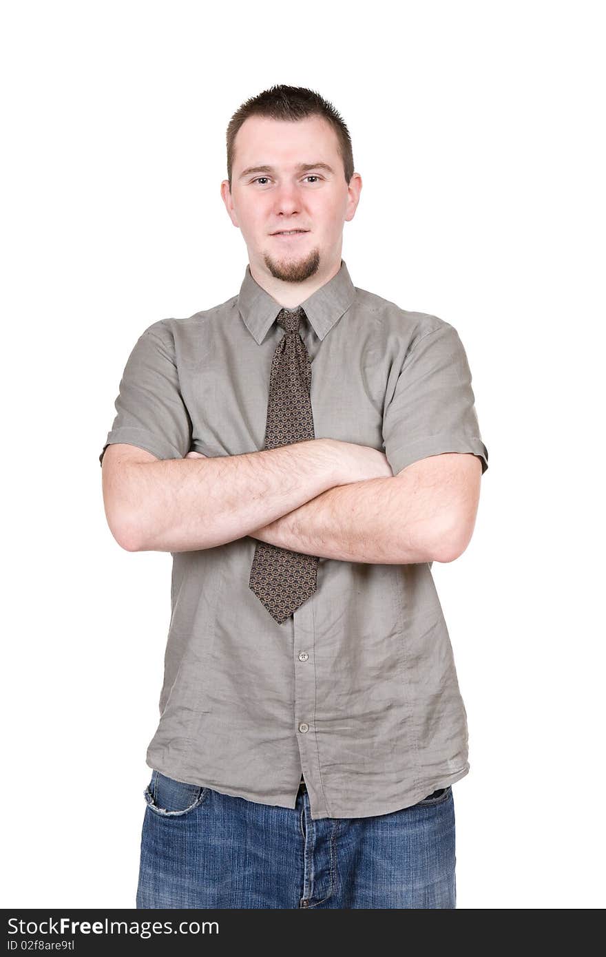 Young adult man over white background. Young adult man over white background