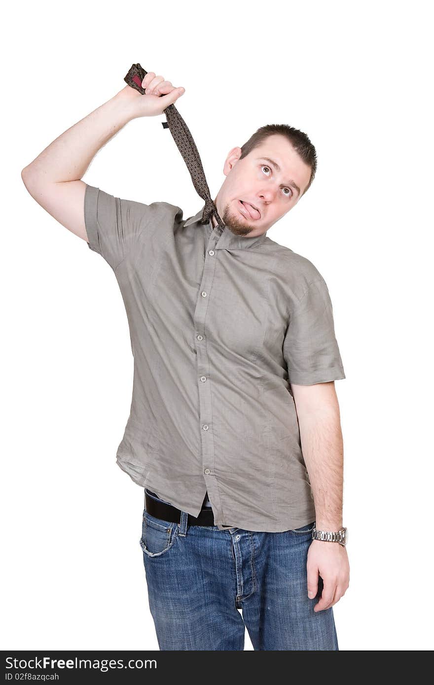 Young adult man over white background. Young adult man over white background