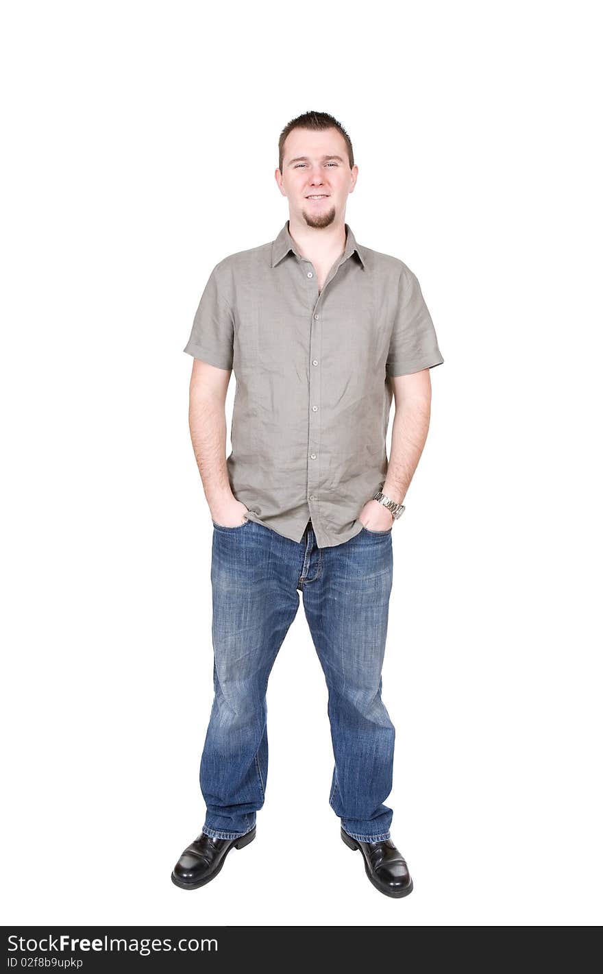 Young adult man over white background. Young adult man over white background