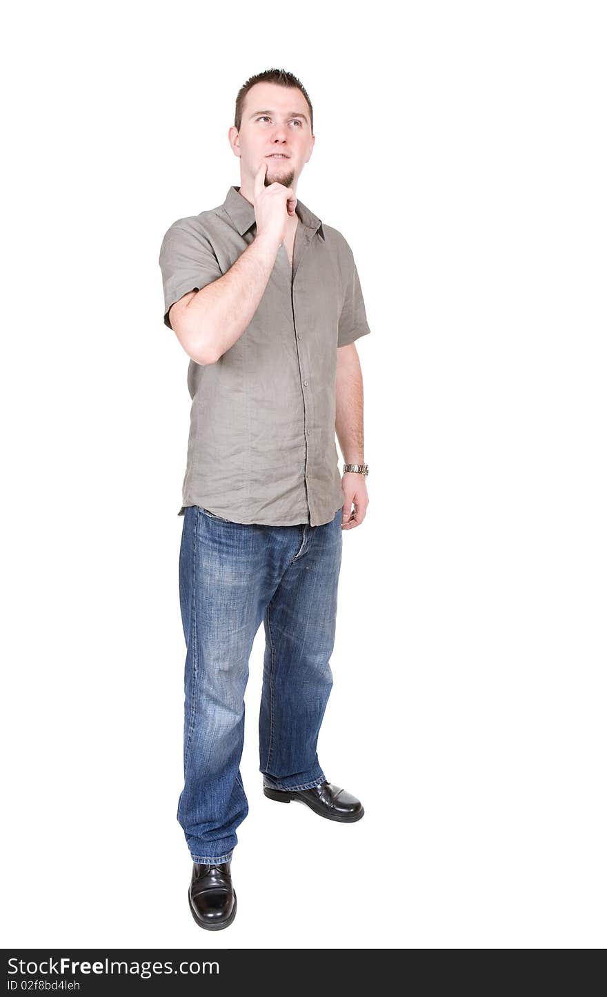 Young adult man over white background. Young adult man over white background