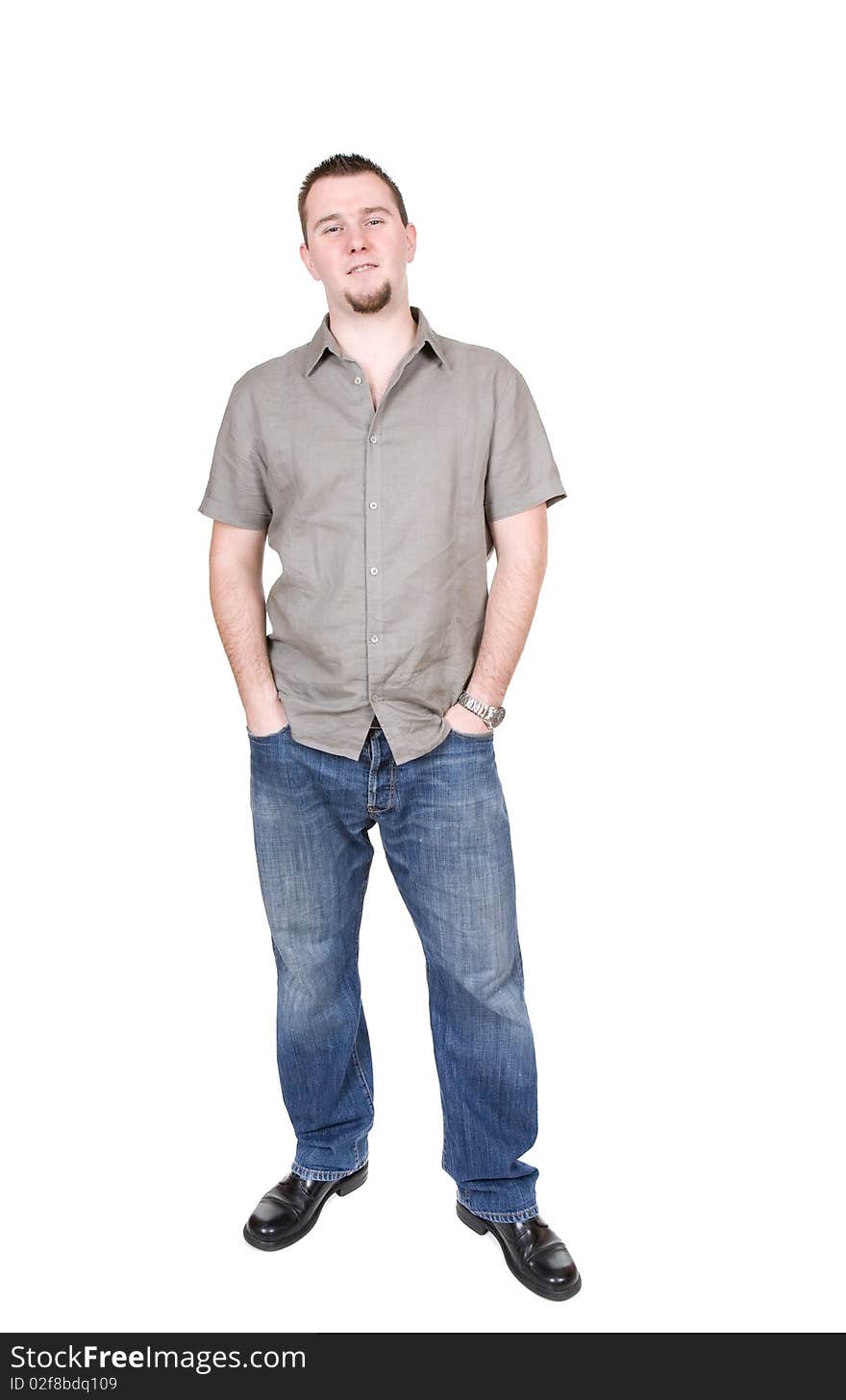 Young adult man over white background. Young adult man over white background